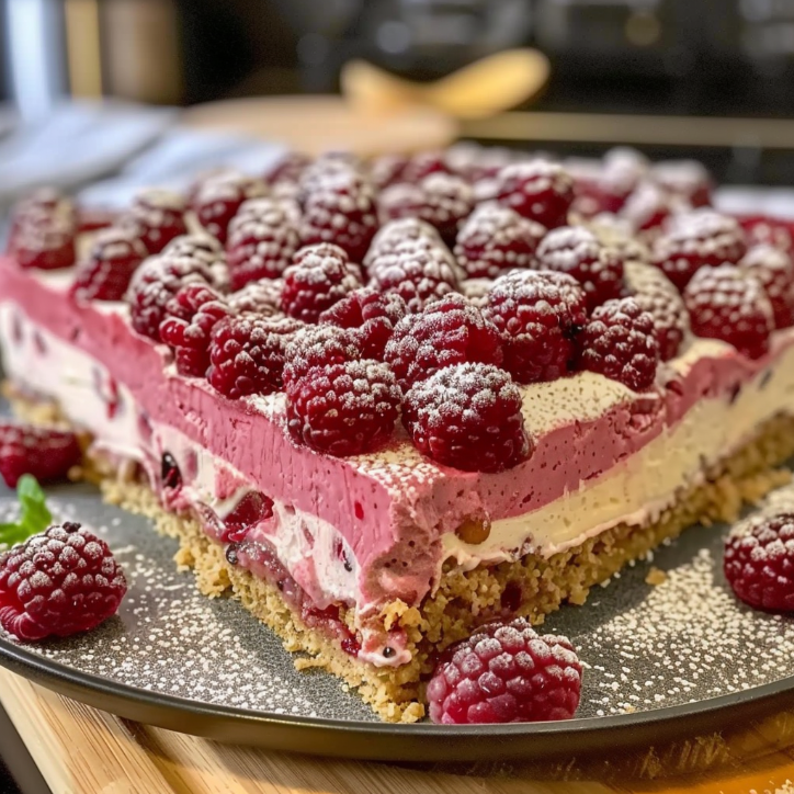 gesunder no bake himbeerkuchen