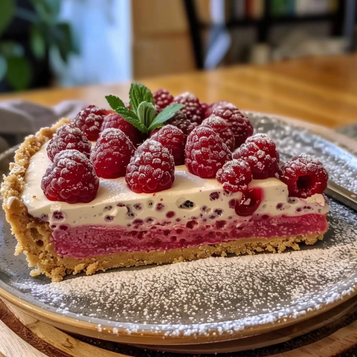 gesunder no bake himbeerkuchen