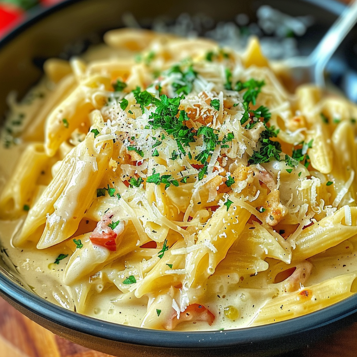 pasta-soße mit hüttenkäse ein