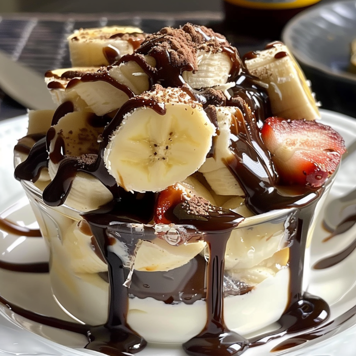 banana-split-dessert ein unglaubliches ultimatives