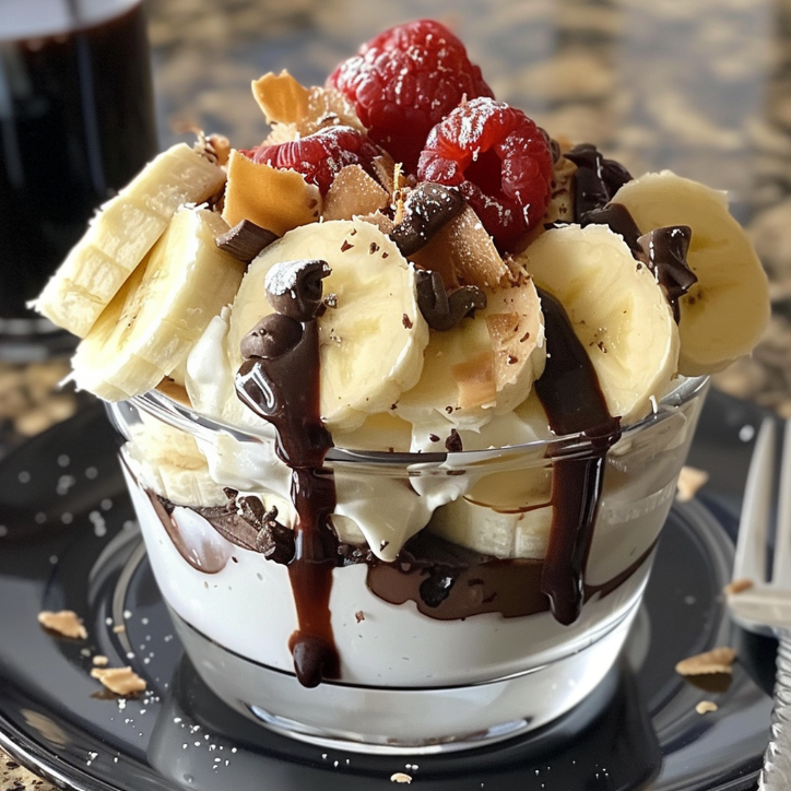 banana-split-dessert ein unglaubliches ultimatives