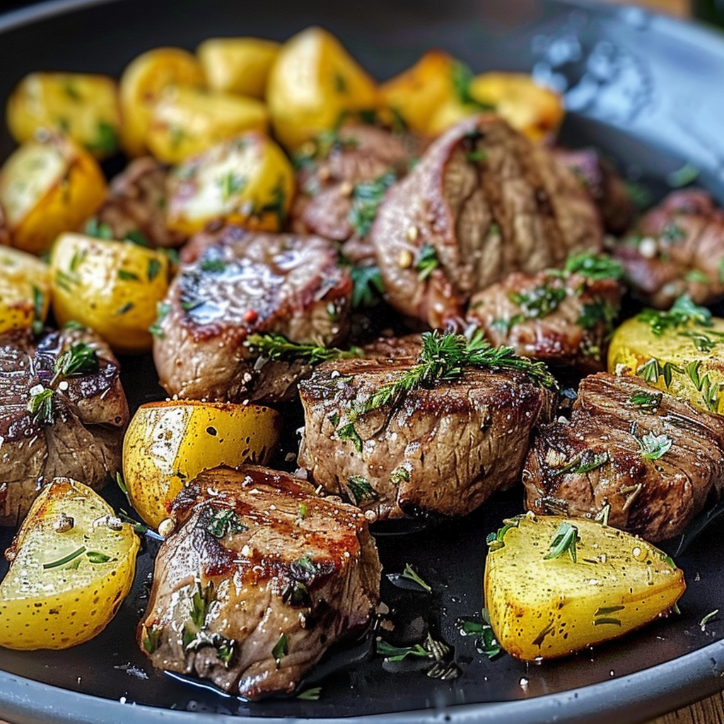 steak-häppchen mit knoblauchbutter und