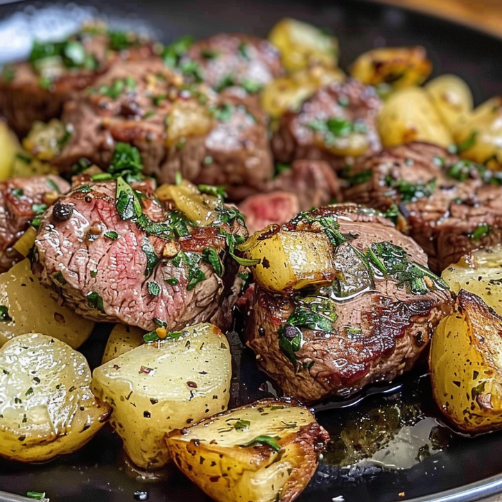 steak-häppchen mit knoblauchbutter und