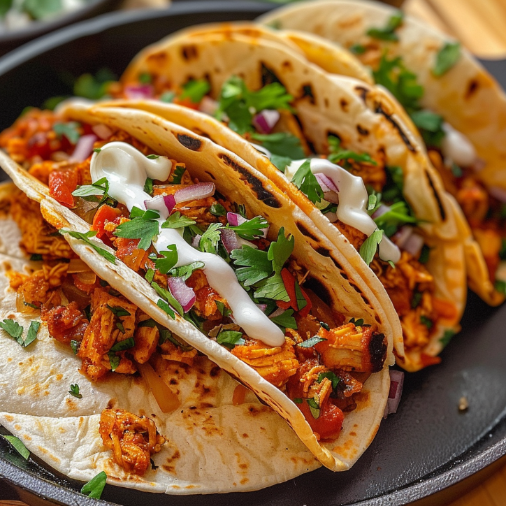 buffalo-style tacos mit weißen