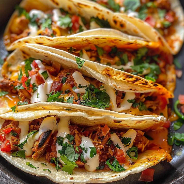 buffalo-style tacos mit weißen