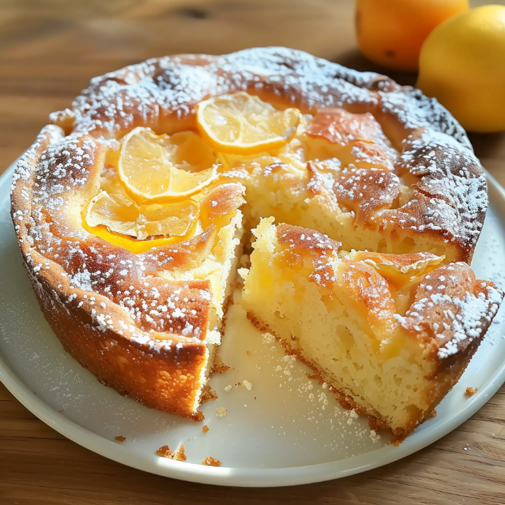 schneller zitronenkuchen mit sauerteig-rest