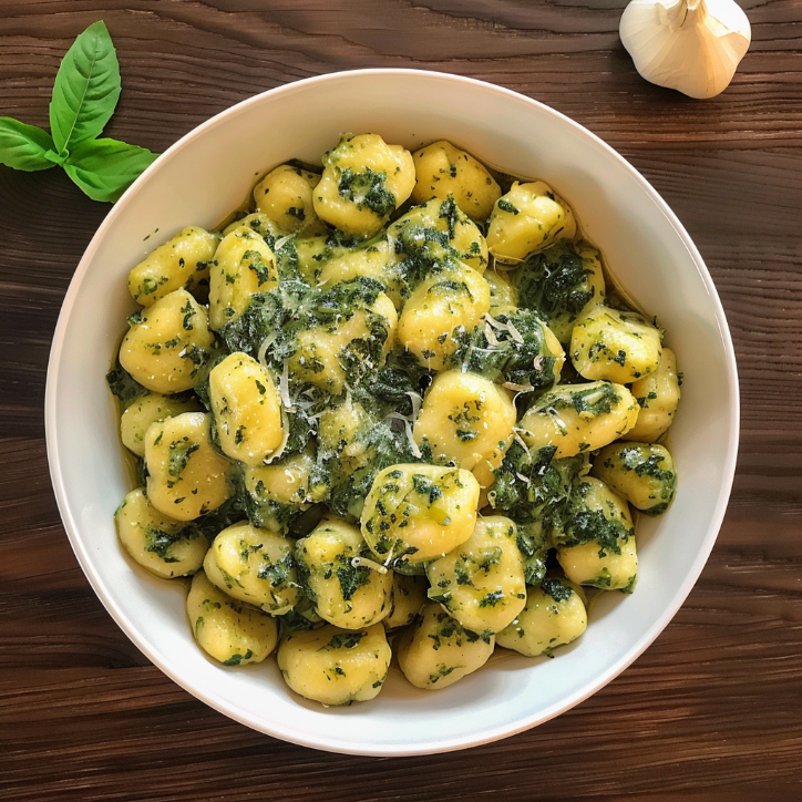 Cremige Spinat Gnocchi aus der Heißluftfritteuse