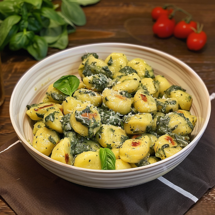 cremige spinat gnocchi aus