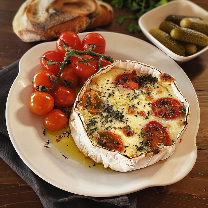tomaten uter camembert aus: Tomaten-Kräuter-Camembert aus