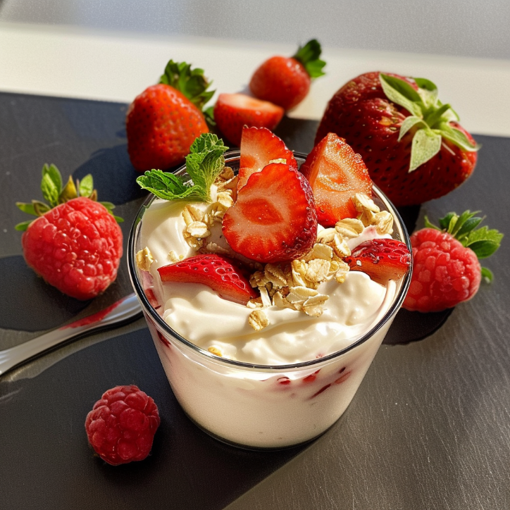 griechischer joghurt mit erdbeeren