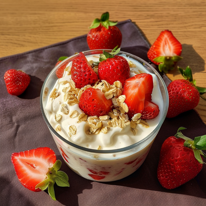 griechischer joghurt mit erdbeeren