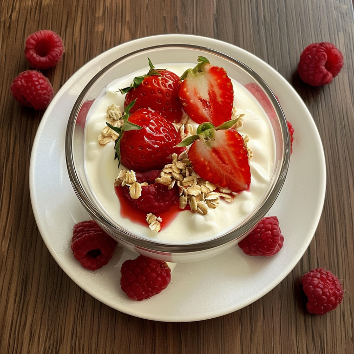 griechischer joghurt mit erdbeeren