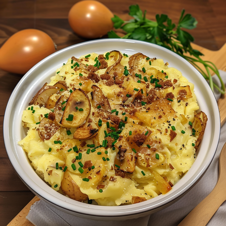 cremiges kartoffelstampf mit stzwiebeln: Cremiges