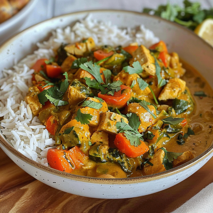 curry z cukinią i kurczakiem: Curry z cukinią, papryką