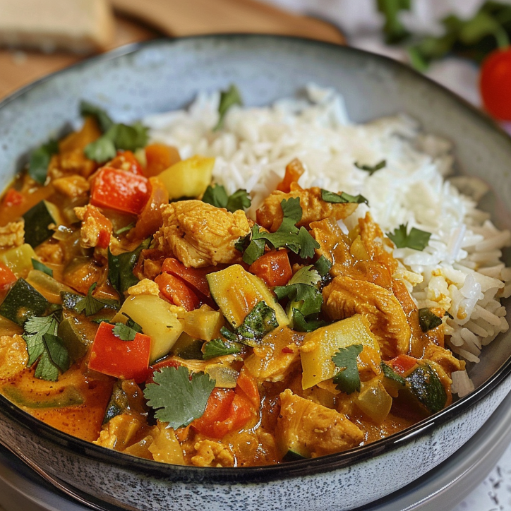 curry z cukinią i kurczakiem