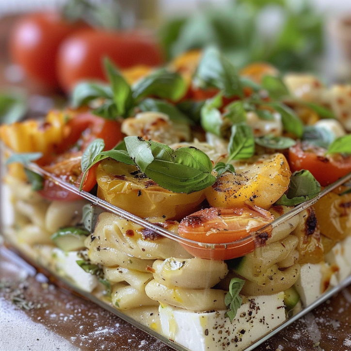 sałatka makaronowa z kurczakiem i mozzarellą