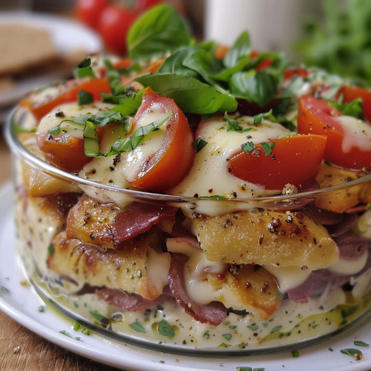 sałatka makaronowa z kurczakiem i mozzarellą