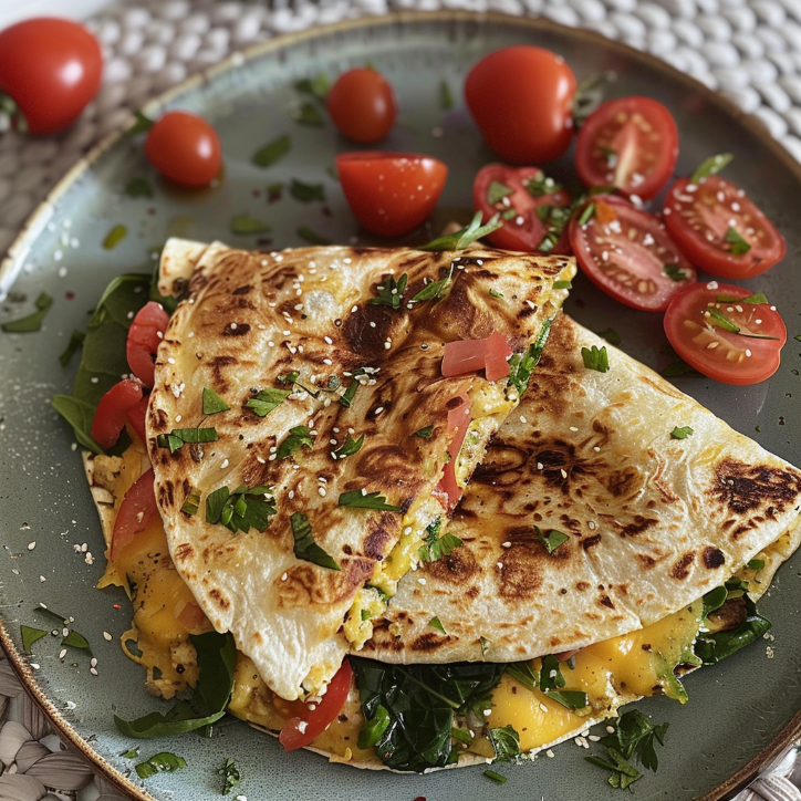 tortilla śniadaniowa ze szpinakiem