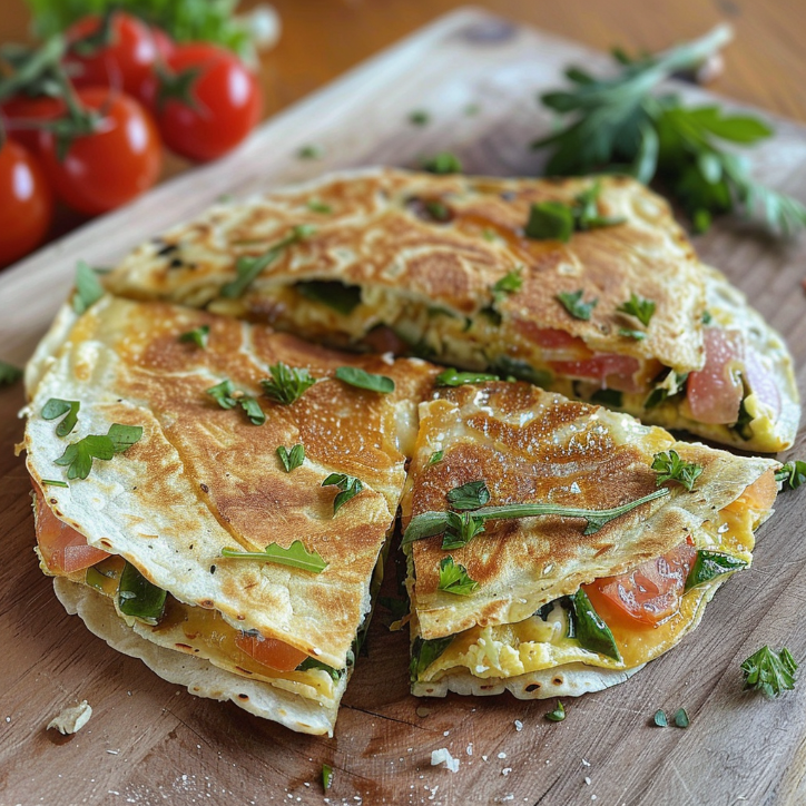 tortilla z jajecznicą i łososiem